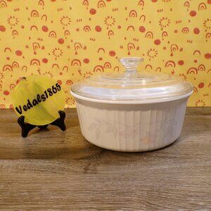 CORNING WARE F-1-B Pink Trio 2.5 Liter Round Ribbed Casserole Dish w/Pyrex Lid